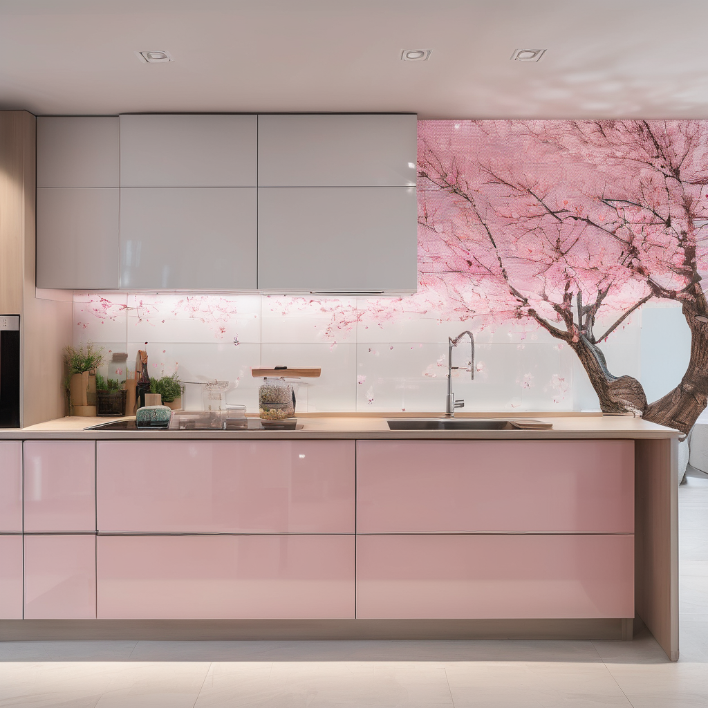 Lacquered backsplash